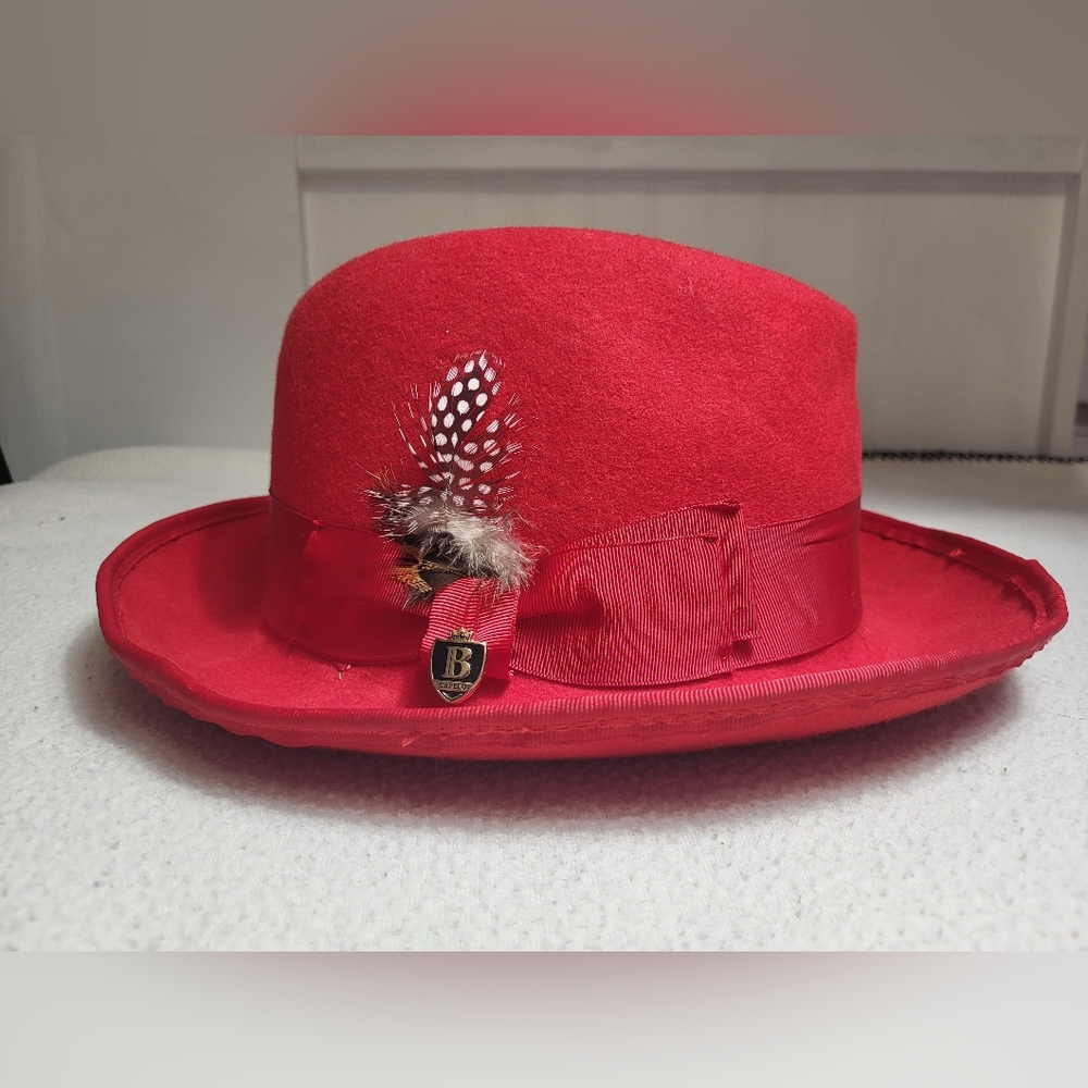 Bruno Capelo Luxury dress hat Headwear Australian Wool Godfather Fancy Size M